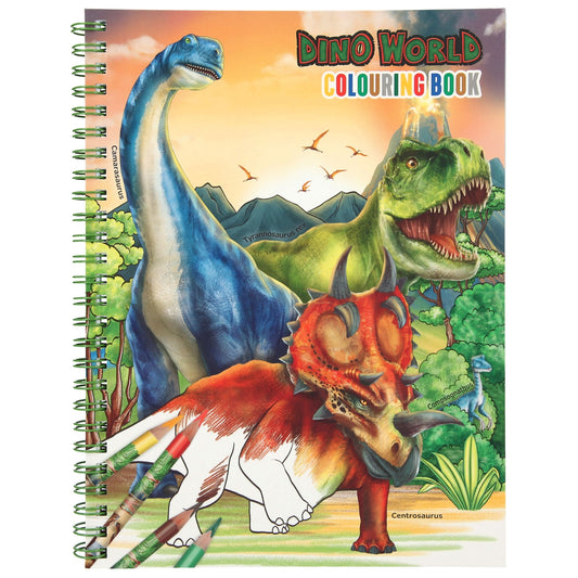 Dino World album à colorier avec crayons de couleur - Depesche