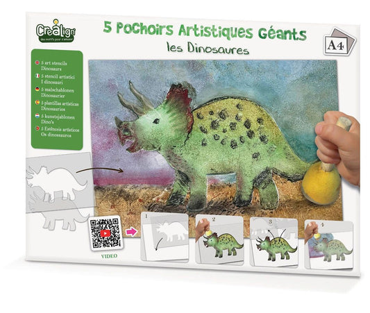 Pochoirs artistiques géants "Les dinosaures" - Créa Lign'