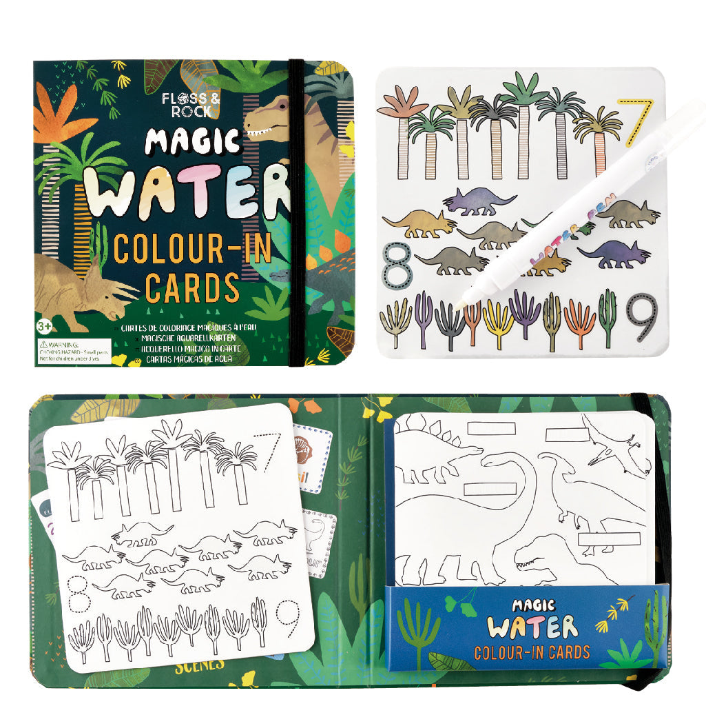 Cartes coloriage magique à l'eau - Dinosaures - Floss and Rock