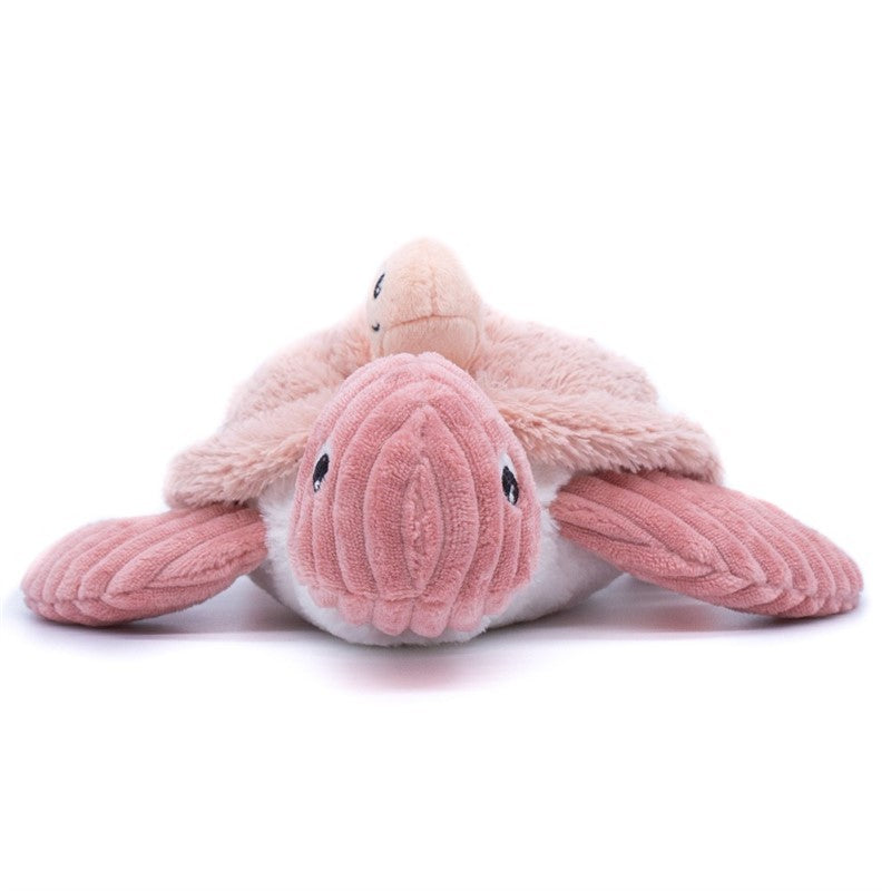 Peluche SAUVENOU Ptipotos tortue maman bébé rose - Les Déglingos