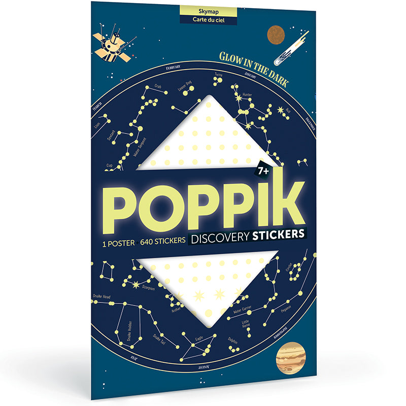 Poster Pédagogique + 640 stickers - Étoiles phosphorescentes (7 ans et +) - Poppik